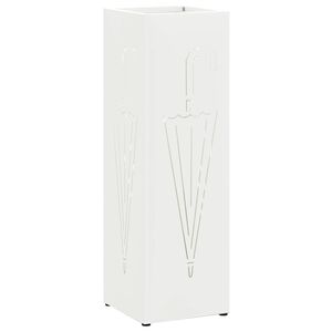 vidaXL Lietussarga statīvs Balts 15.5 x 15.5 x 49 cm Metāla