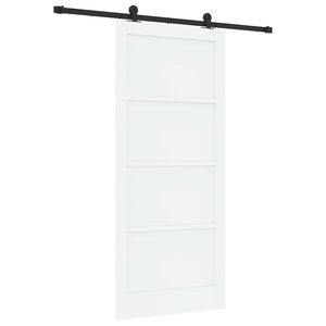 vidaXL Slīdo&scaron;ās durvis Balts un melns 93 x 211 cm Ciets priedes koks