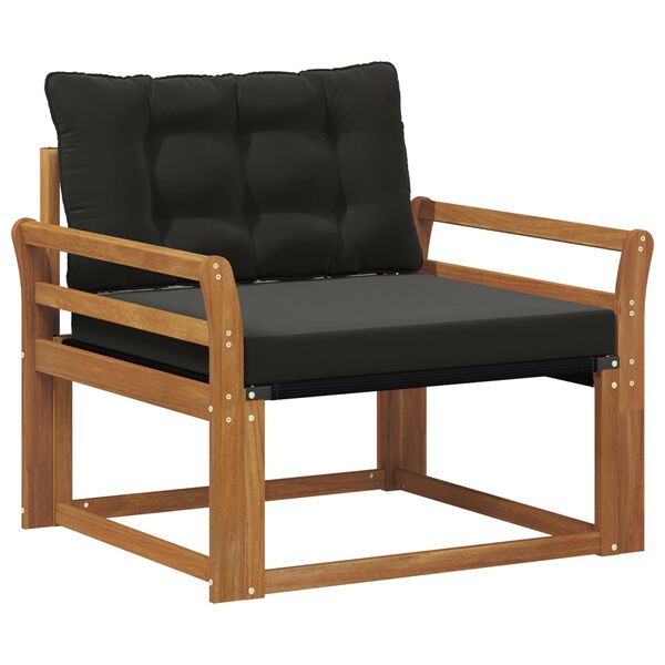 vidaXL Āra dīvānu komplekts Cieta akācijas koks un tekstilēns Dabiska