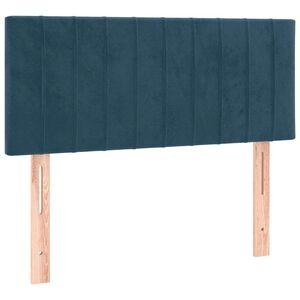 vidaXL gultas galvgalis, 90x5x78/88 cm, tum&scaron;i zils samts