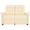 vidaXL divvietīgs masāžas krēsls, atgāžams, krēmkrāsas mākslīgā āda
