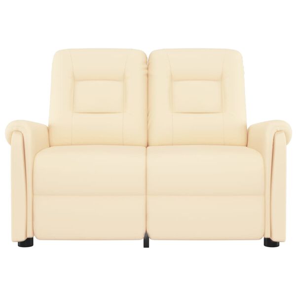 vidaXL divvietīgs masāžas krēsls, atgāžams, krēmkrāsas mākslīgā āda