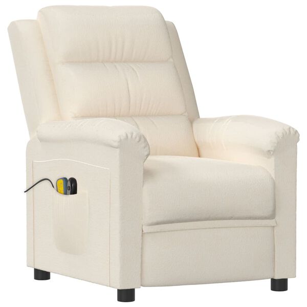 vidaXL elektriskais masāžas krēsls, krēmkrāsas samts