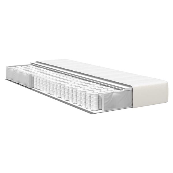 vidaXL Gultas matracis ar matraci Krēmkrāsa 100 x 200 cm audums