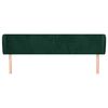 vidaXL galvgalis ar malām, tum&scaron;i zaļ&scaron; samts, 183x23x78/88 cm