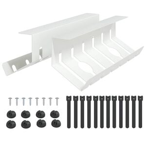 vidaXL Galda kabeļu organizators 2 gab. Balts 44 x 11,5 x 13,5 cm