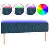 vidaXL gultas galvgalis ar LED, 200x7x78/88 cm, zils samts
