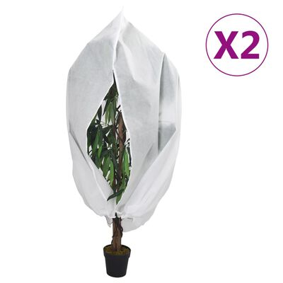 vidaXL augu pārsegi ar rāvējslēdzēju, 2 gab., 70 g/m², flīss, 1,2x1,8m