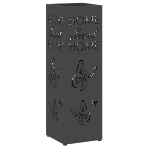 vidaXL Lietus lietussarga statīvs Melns 15,5 x 15,5 x 49 cm Tērauds