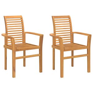 vidaXL Ēdamistabas krēsls 2 pcs Brūna 62 x 55 x 94 cm Ciets tek&scaron;a koks