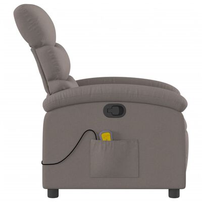 vidaXL masāžas krēsls, atgāžams, pelēkbrūns audums
