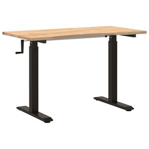 vidaXL Galds Melnā un dabiskā 120 x 60 cm Cietā ozola koks