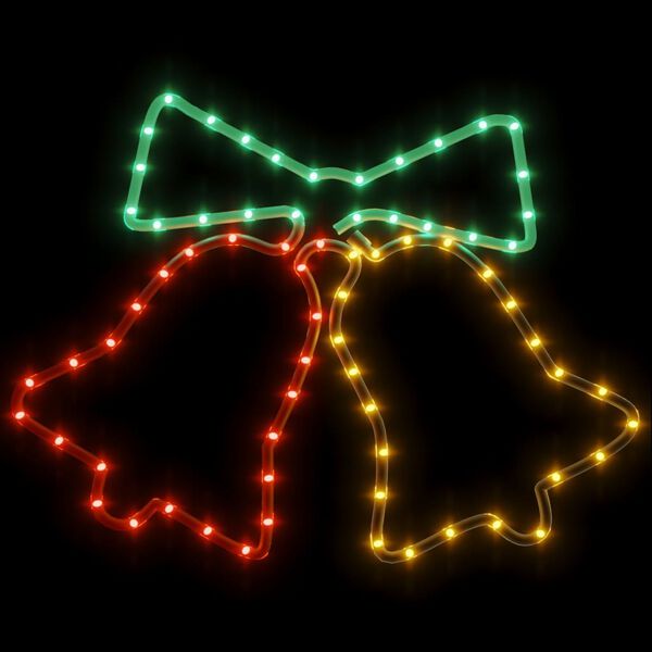 vidaXL Ziemassvētku zvaniņu figūras, 2 gab., 72 LED, 50x56 cm