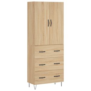 vidaXL augstais skapis, ozolkoka, 69,5x34x180 cm, inženierijas koks