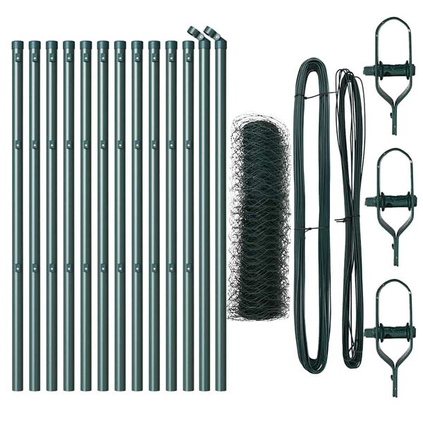 vidaXL Žoga āķis Zaļa 25 x 0,5 m (36 mm sieta) Tērauds