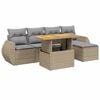 vidaXL 6-daļīgs dārza dīvāna komplekts, matrači, bē&scaron;a PE rotangpalma