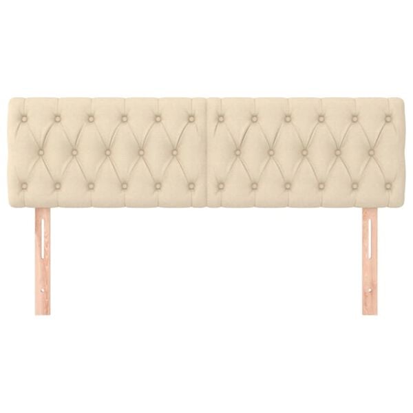 vidaXL gultas galvgaļi, krēmkrāsas, 160x7x78/88 cm, audums