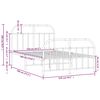 vidaXL gultas rāmis ar galvgali un kājgali, melns metāls, 120x190 cm