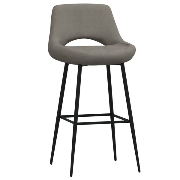 vidaXL bāra krēsli, 2 gab., tum&scaron;i pelēks samts