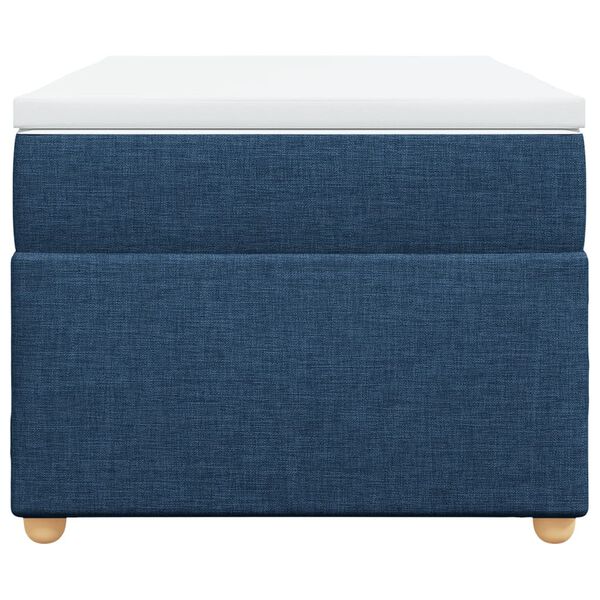 vidaXL atsperu gultas rāmis ar matraci, zils, 90x200 cm, audums