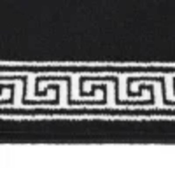 vidaXL paklāja celiņ&scaron;, BCF, melns ar rakstu, 80x450 cm