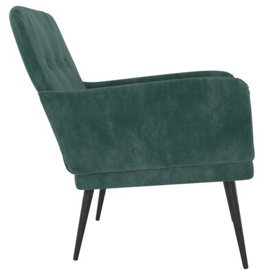 vidaXL atpūtas krēsls, tumši zaļš, 62x79x79 cm, samts