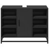 vidaXL izlietnes skapītis, melns, 80x33x60 cm, inženierijas koks