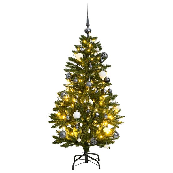vidaXL mākslīgā Ziemassvētku egle, bumbiņu komplekts, 150 cm, 150 LED