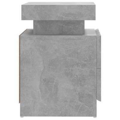 vidaXL naktsskapītis, betona pelēks, 45x35x52 cm, skaidu plāksne