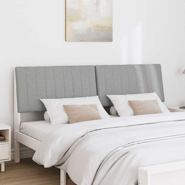 vidaXL Mīkstināts gultas galvgalis Gai&scaron;i pelēks 200 cm