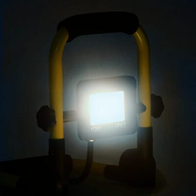 vidaXL LED prožektors ar rokturi, 10 W, vēsi balta gaisma