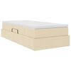 vidaXL Gulta ar uzglabā&scaron;anas vietu un matraci Krēmkrāsa 90 x 190 cm