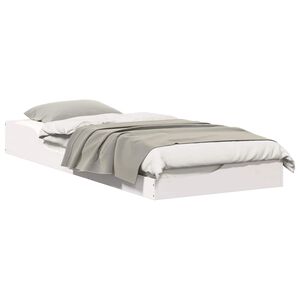 vidaXL Gultas rāmis Balts 80 x 220 cm Ciets priedes koks