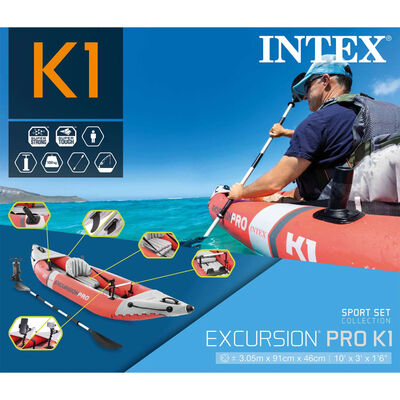 Intex piepūšams kajaks Excursion Pro K1, 305x91x46 cm
