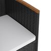 vidaXL 5-daļīgs dārza mēbeļu komplekts, matrači, melna PE rotangpalma