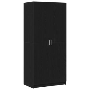 vidaXL Skapis Melns ozolkoks 80 x 50,5 x 180 cm Inženierijas koks