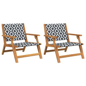 vidaXL Dārza mēbeles 2 pcs Melns un balts 67 x 78 x 73 cm