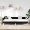 vidaXL Stūra gultas rāmis ar galvas klāju Melna 90 x 190 cm audums