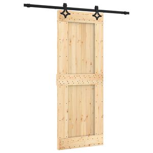 vidaXL Slīdo&scaron;ās durvis 80 x 210 cm Cieta priedes koks (neapstrādāts)