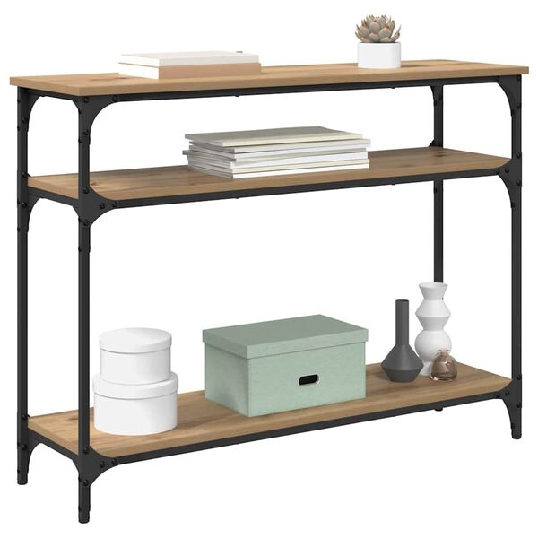 vidaXL Konsoles galds ar plauktu Artisānā ozols 100 x 29 x 75 cm