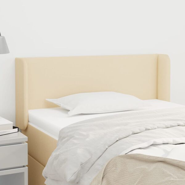 vidaXL galvgalis ar malām, 93x16x78/88 cm, krēmkrāsas audums