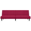 vidaXL 2-vietīga dīvāngulta, vīnsarkans samts