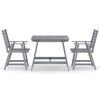 vidaXL 3-daļīgs dārza mēbeļu komplekts, akācijas masīvkoks, pelēks