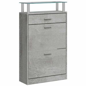 vidaXL apavu plaukts, betona pelēks, 63x24x104 cm, inženierijas koks