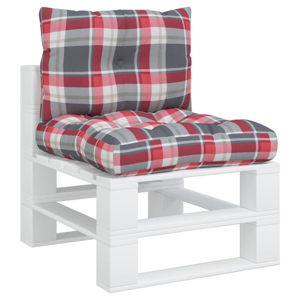 vidaXL pale&scaron;u matrači, 2 gab., sarkans četrstūru raksts