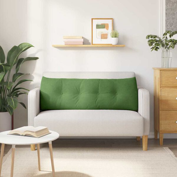 vidaXL Atpakaļ spilvens Gai&scaron;i zaļa 140 x 24 x 50 cm Samts