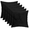 vidaXL Spilvenu pārvalks 6 pcs HEERLEN Melns 30 x 30 cm Flanelis