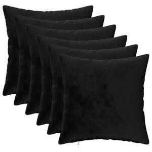 vidaXL Spilvenu pārvalks 6 pcs HEERLEN Melns 30 x 30 cm Flanelis