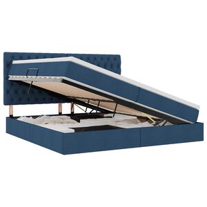 vidaXL Gulta ar uzglabā&scaron;anas vietu un matraci Zila 200 x 200 cm