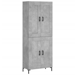 vidaXL augstais skapis, pelēks, 69,5x34x180 cm, inženierijas koks
